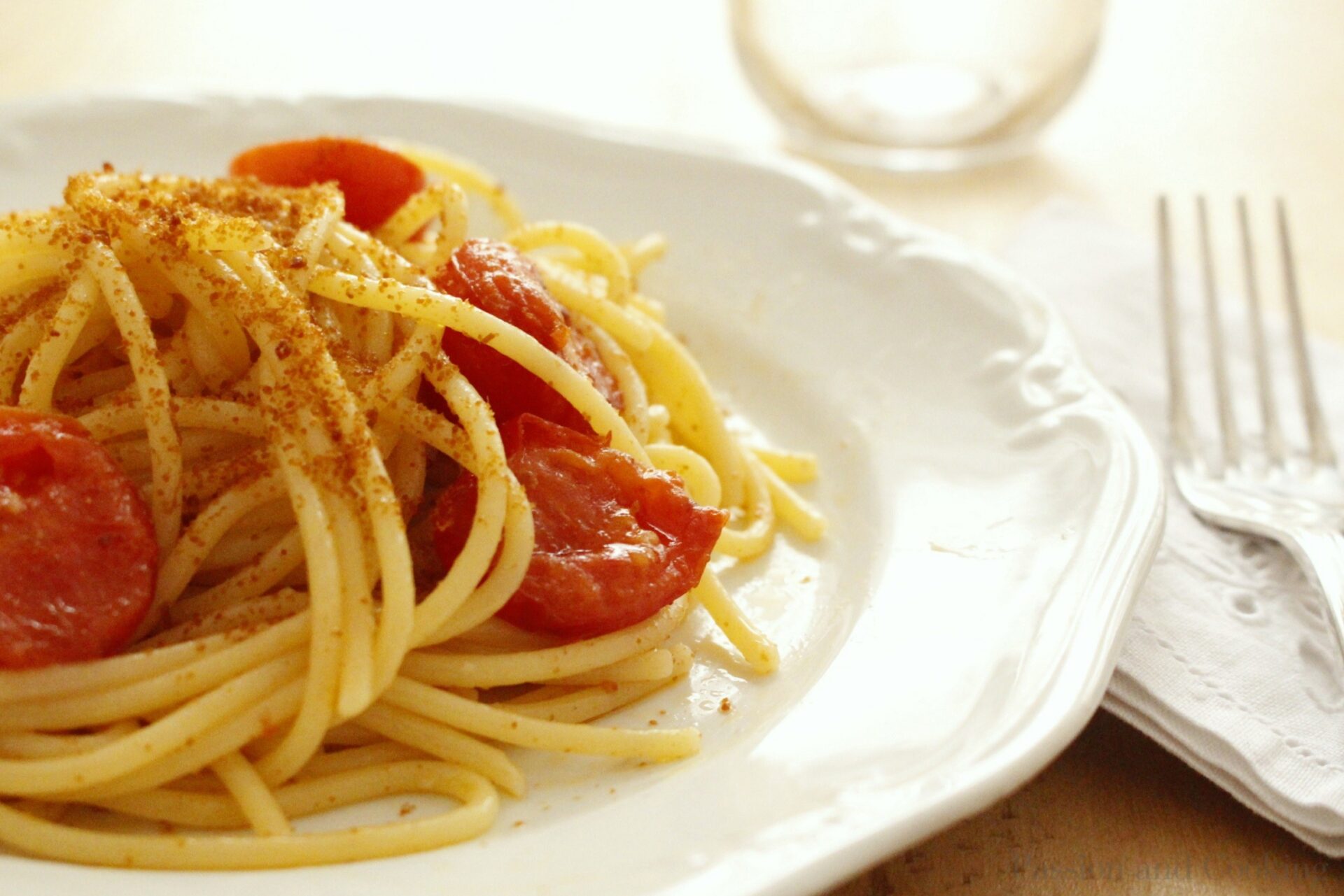 Spaghetti with bottarga (cured roe)